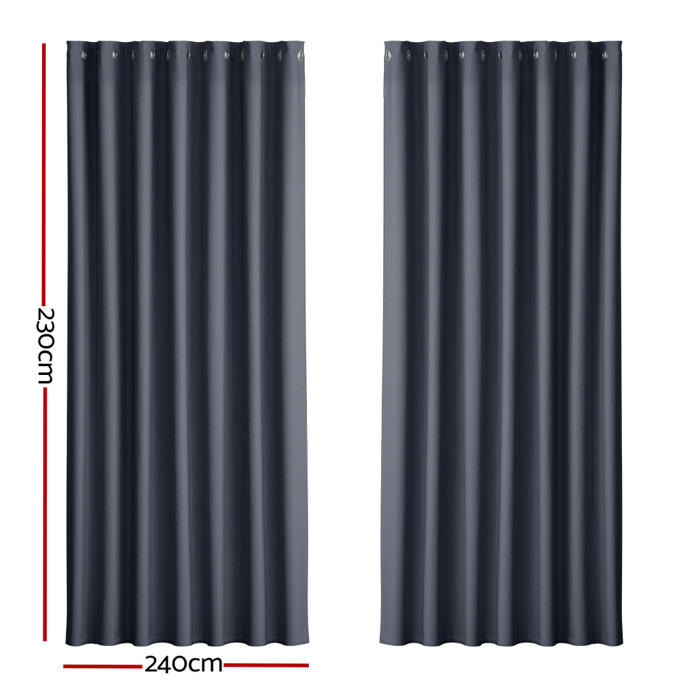 artiss-2x-blockout-curtains-blackout-window-curtain-eyelet-240x230cm-charcoal at www.mallsonline.com.au