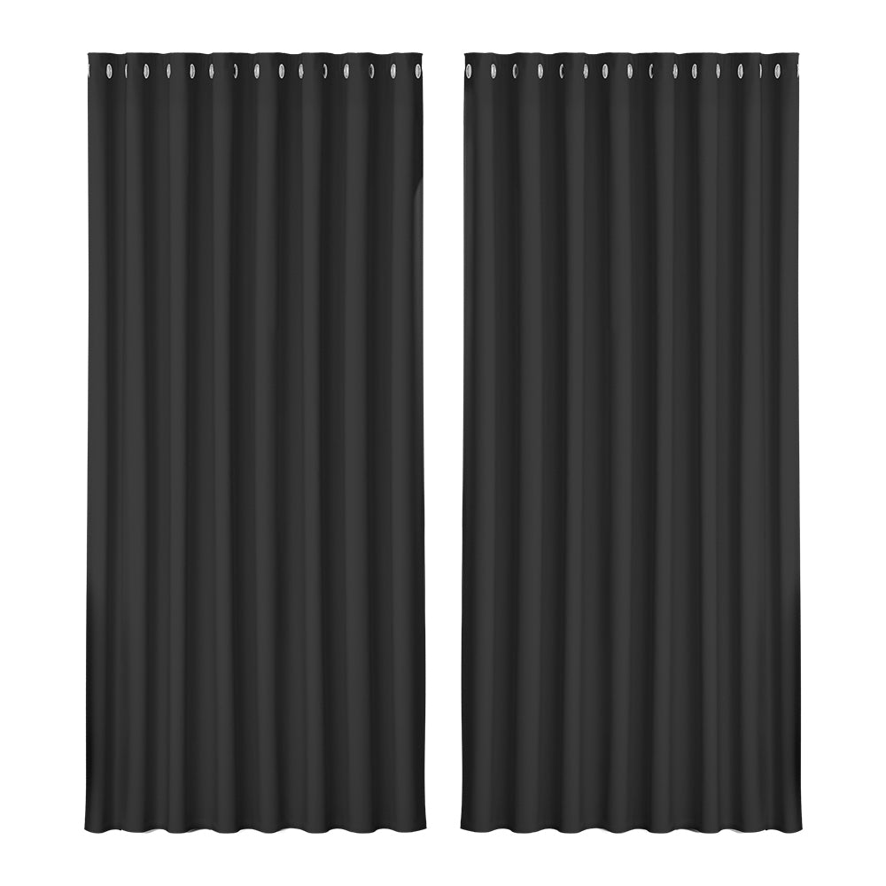artiss-2x-blockout-curtains-blackout-window-curtain-eyelet-300x230cm-black at www.mallsonline.com.au
