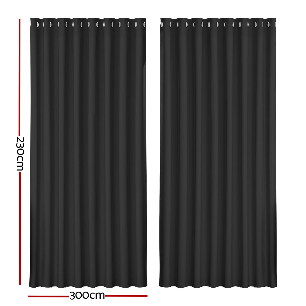 artiss-2x-blockout-curtains-blackout-window-curtain-eyelet-300x230cm-black at www.mallsonline.com.au