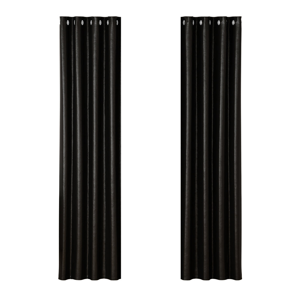 artiss-2x-blockout-curtains-blackout-window-curtain-eyelet-140x230cm-black-1 www.mallsonline.com.au