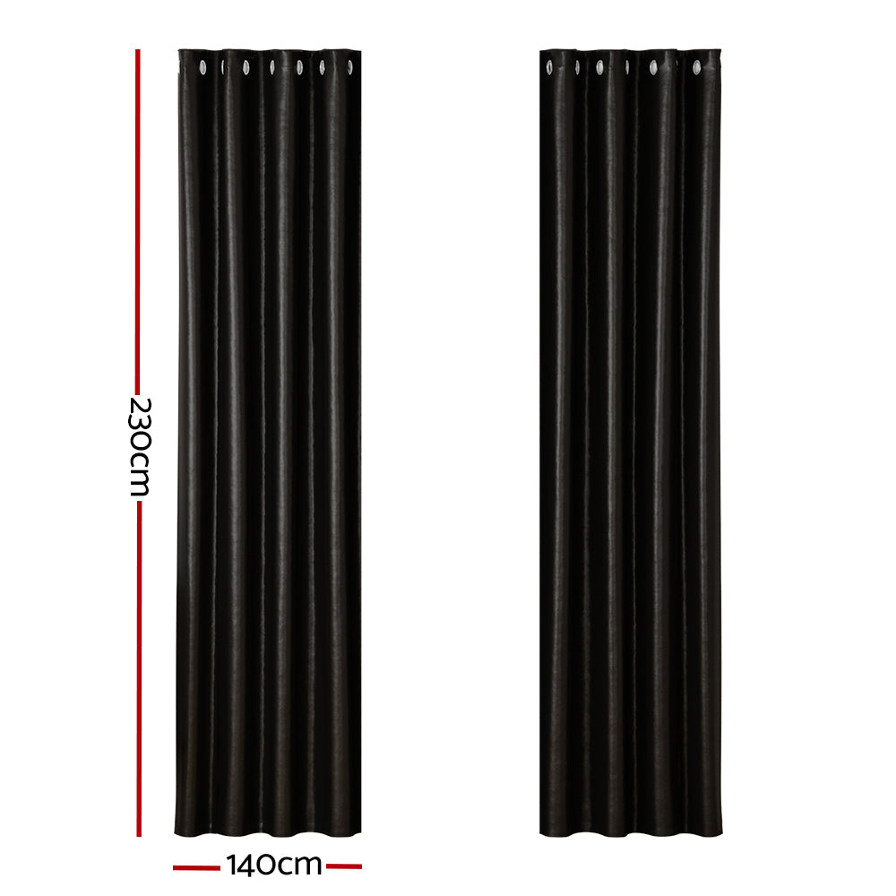 artiss-2x-blockout-curtains-blackout-window-curtain-eyelet-140x230cm-black-1 www.mallsonline.com.au