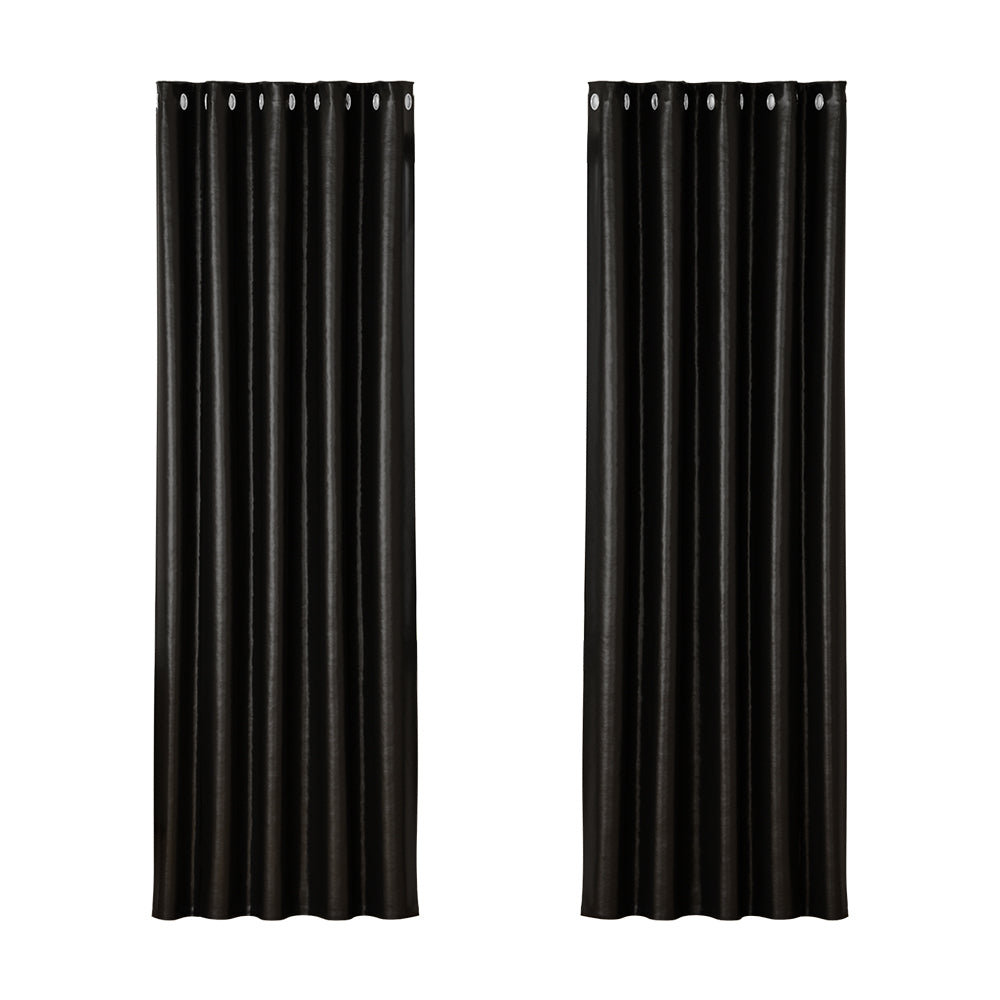 artiss-2x-blockout-curtains-blackout-window-curtain-eyelet-180x213cm-black-1 www.mallsonline.com.au