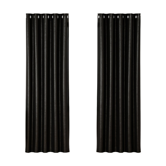 artiss-2x-blockout-curtains-blackout-window-curtain-eyelet-180x213cm-black-1 www.mallsonline.com.au