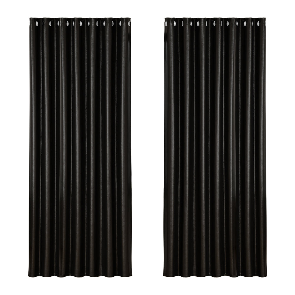 artiss-2x-blockout-curtains-blackout-window-curtain-eyelet-240x230cm-black-1 www.mallsonline.com.au