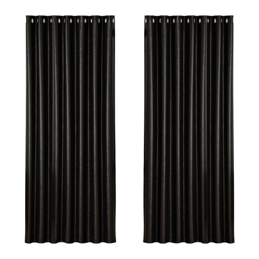 artiss-2x-blockout-curtains-blackout-window-curtain-eyelet-240x230cm-black-1 www.mallsonline.com.au