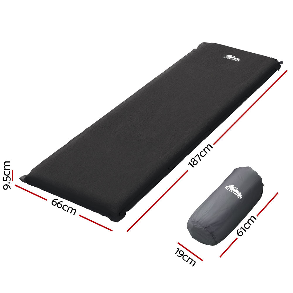 weisshorn-self-inflating-mattress-9-5cm-camping-sleeping-air-bed-single-black at www.mallsonline.com.au