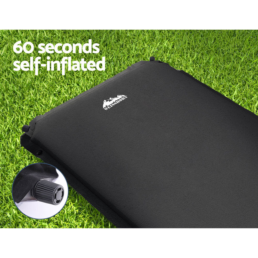 weisshorn-self-inflating-mattress-9-5cm-camping-sleeping-air-bed-single-black at www.mallsonline.com.au