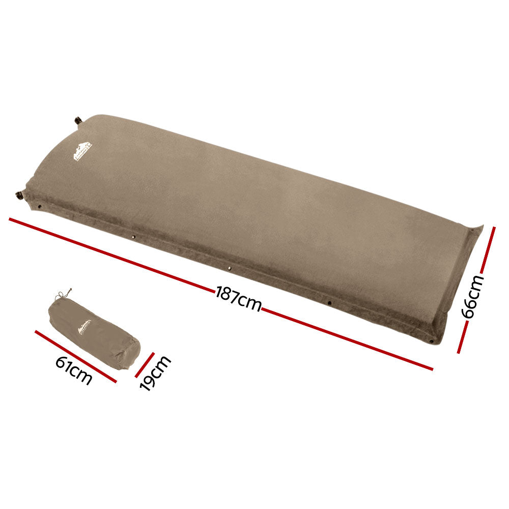 weisshorn-single-size-self-inflating-matress-mat-joinable-10cm-thick-coffee at www.mallsonline.com.au