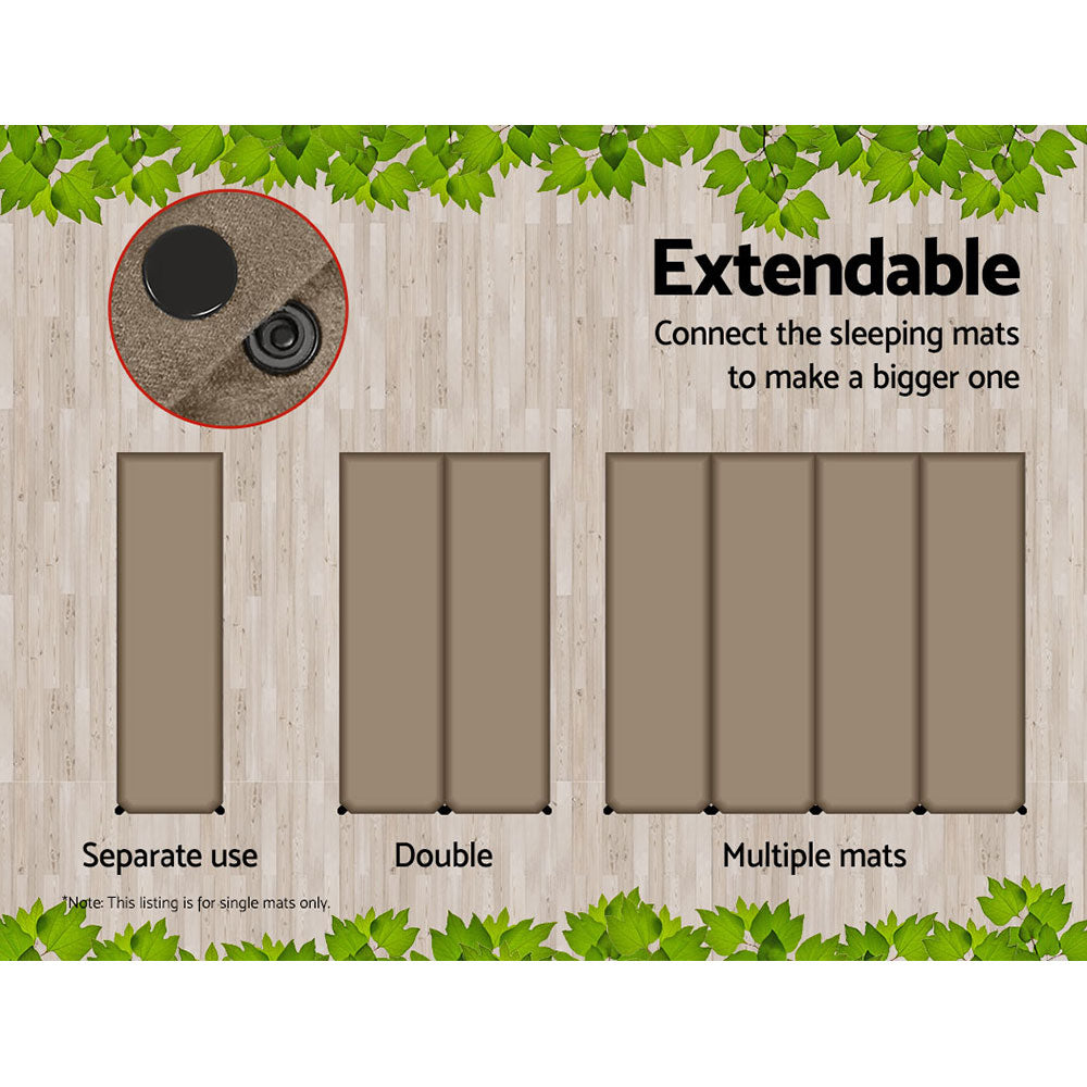 weisshorn-single-size-self-inflating-matress-mat-joinable-10cm-thick-coffee at www.mallsonline.com.au