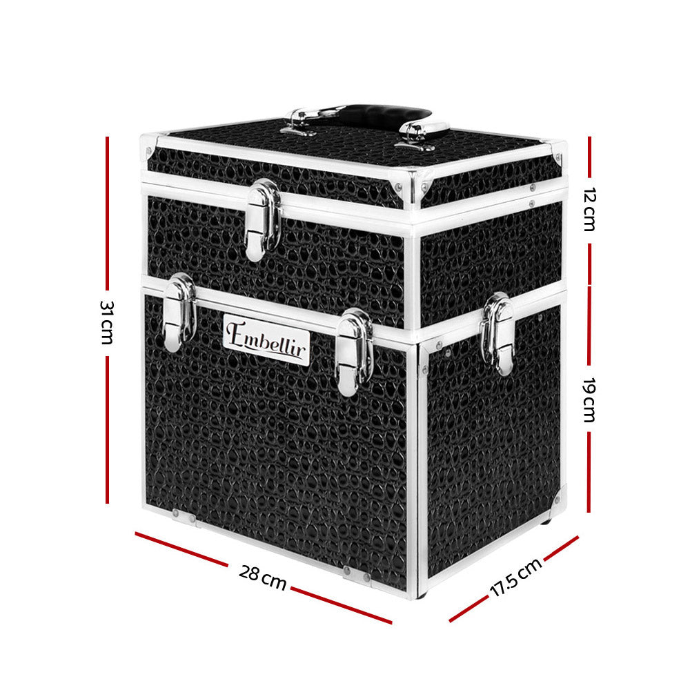 embellir-portable-cosmetic-beauty-makeup-carry-case-with-mirror-crocodile-black at www.mallsonline.com.au