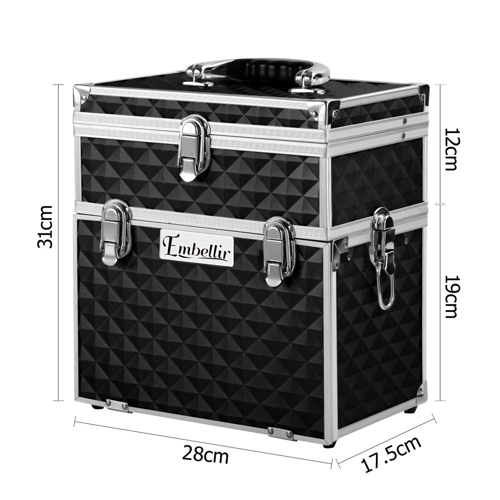 embellir-portable-cosmetic-beauty-makeup-carry-case-with-mirror-diamond-black at www.mallsonline.com.au