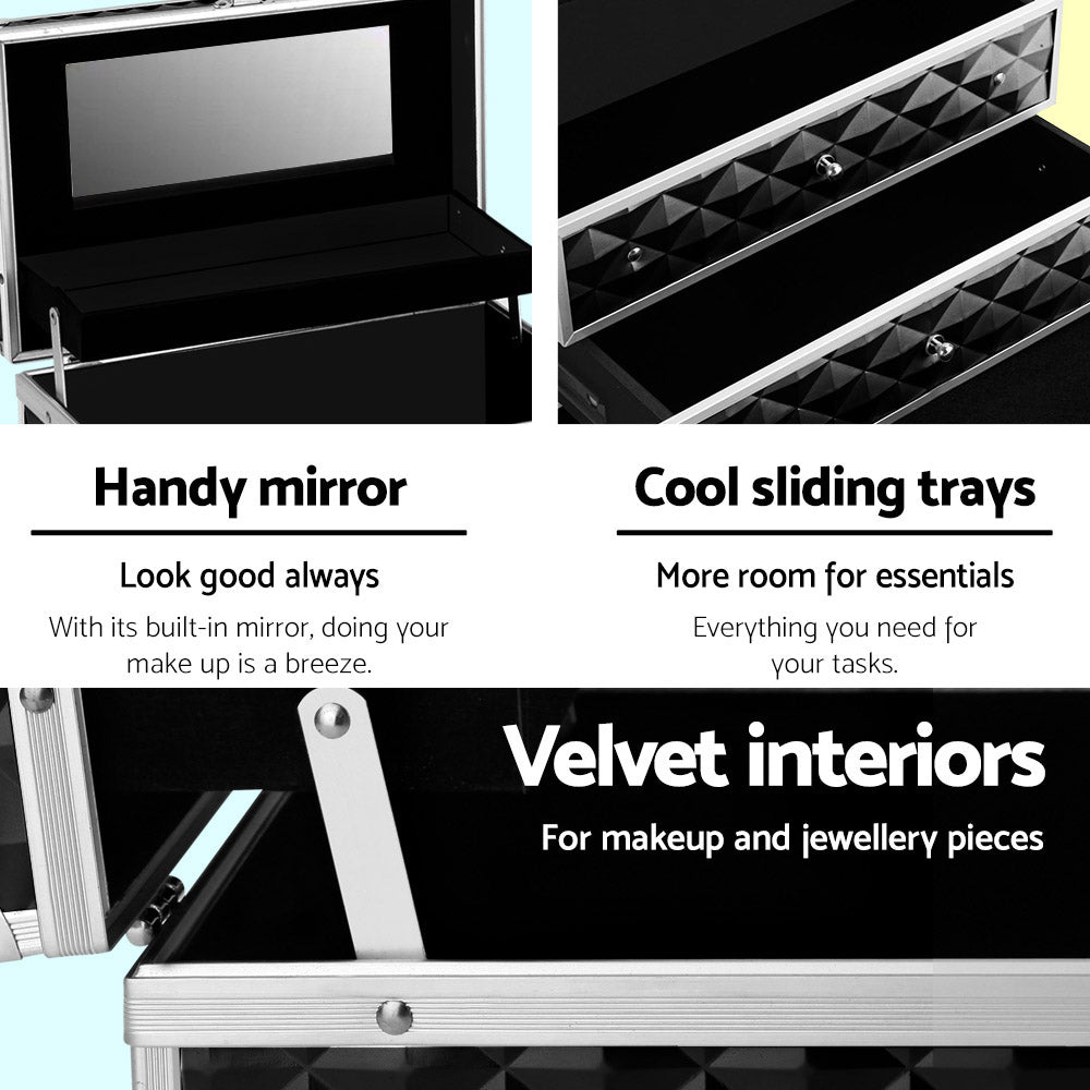 embellir-portable-cosmetic-beauty-makeup-carry-case-with-mirror-diamond-black at www.mallsonline.com.au
