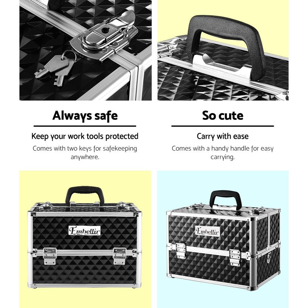 embellir-portable-cosmetic-beauty-makeup-case-diamond-black at www.mallsonline.com.au