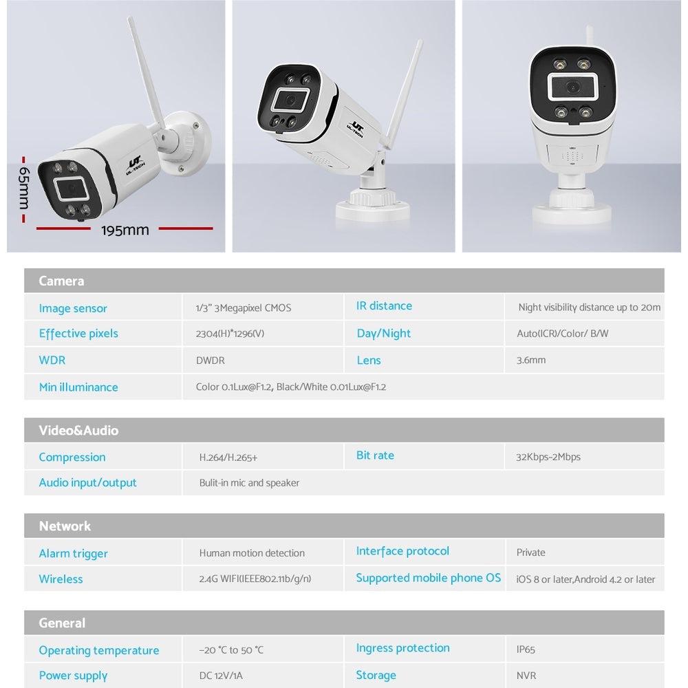 ul-tech-3mp-wireless-cctv-security-camera-system-wifi-outdoor-home-2-cameras-set at www.mallsonline.com.au
