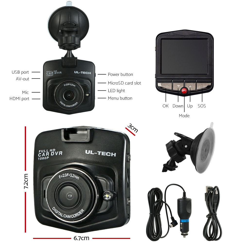ul-tech-mini-car-dash-camera-1080p-2-4-lcd-video-dvr-recorder-camera-front-cam at www.mallsonline.com.au