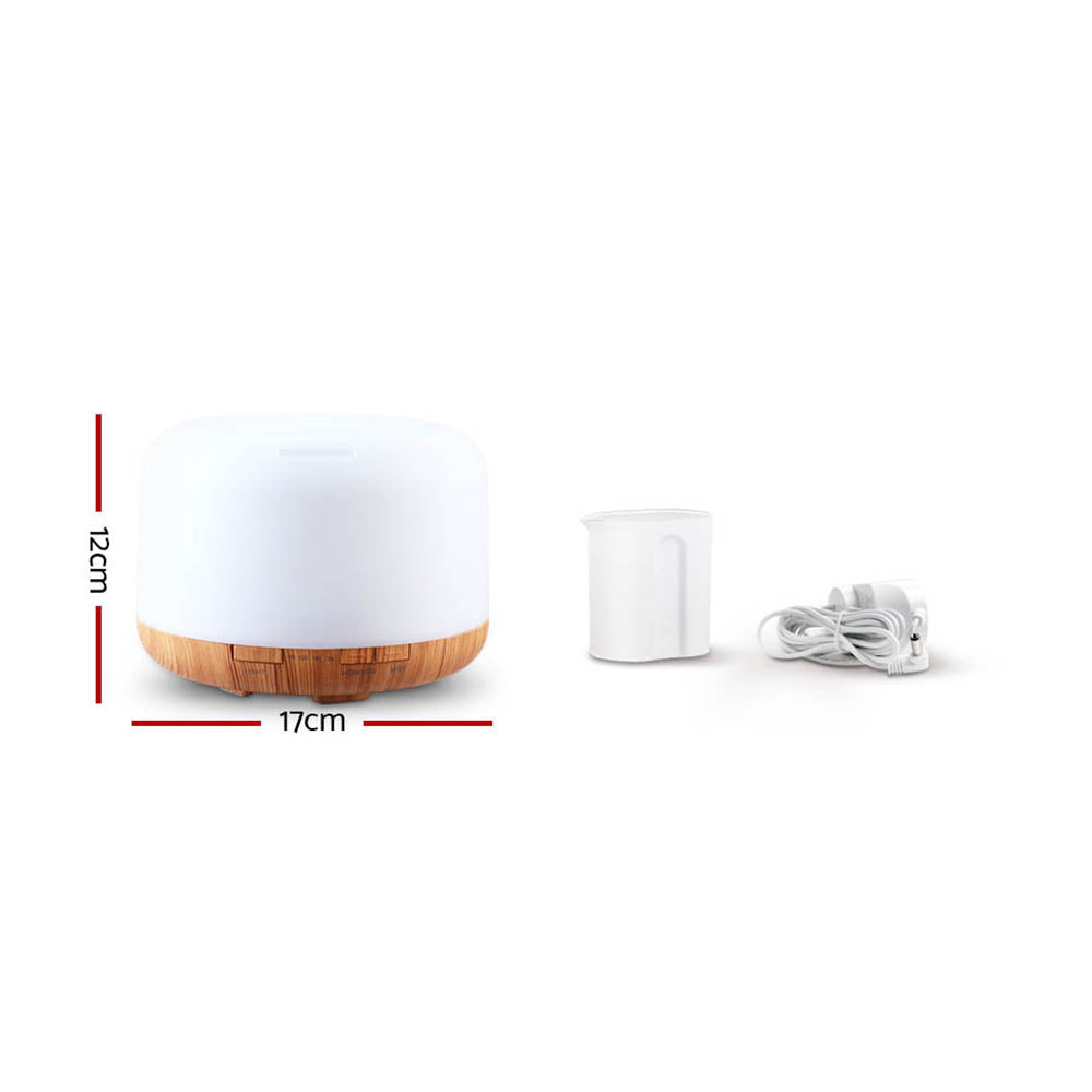 devanti-aroma-diffuser-aromatherapy-led-night-light-air-humidifier-purifier-light-wood-grain-500ml at www.mallsonline.com.au