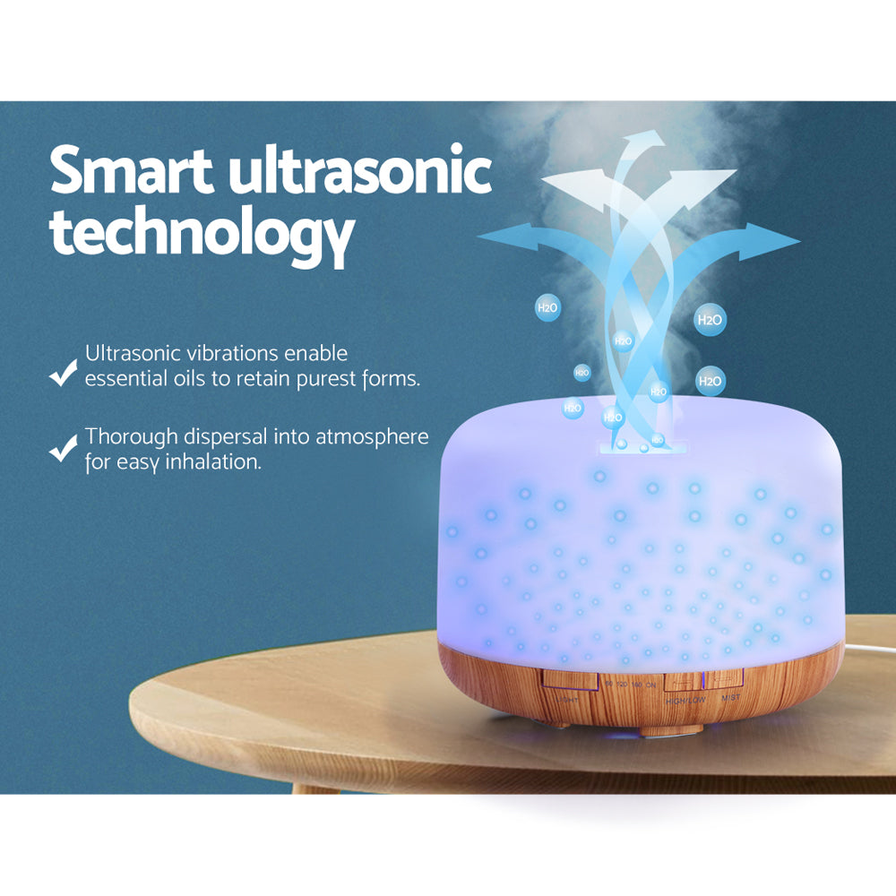 devanti-aroma-diffuser-aromatherapy-led-night-light-air-humidifier-purifier-light-wood-grain-500ml at www.mallsonline.com.au
