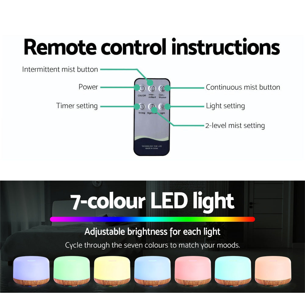 devanti-aroma-diffuser-aromatherapy-led-night-light-air-humidifier-purifier-light-wood-grain-500ml at www.mallsonline.com.au
