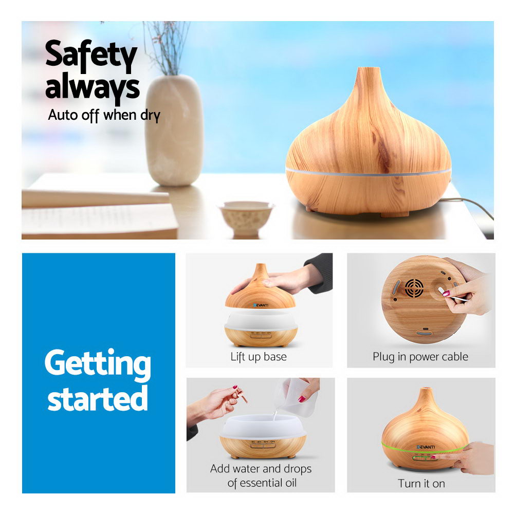 devanti-300ml-4-in-1-aroma-diffuser-light-wood at www.mallsonline.com.au