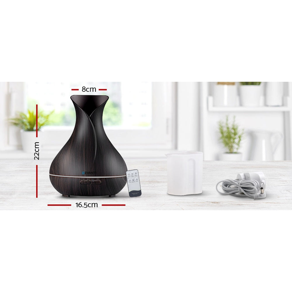 devanti-400ml-4-in-1-aroma-diffuser-with-remote-control-dark-wood at www.mallsonline.com.au