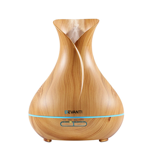devanti-400ml-4-in-1-aroma-diffuser-remote-control-light-wood at www.mallsonline.com.au