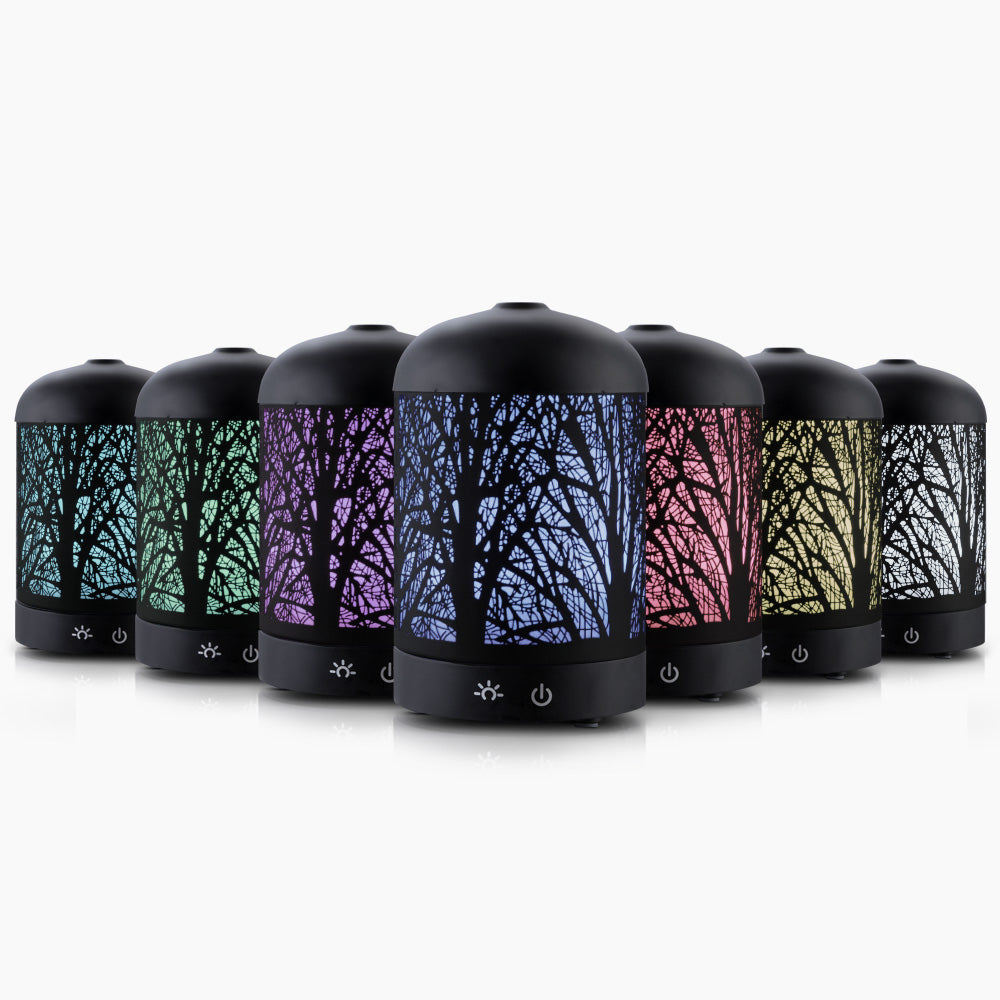 devanti-aroma-diffuser-aromatherapy-led-night-light-iron-air-humidifier-black-forrest-pattern-160ml at www.mallsonline.com.au