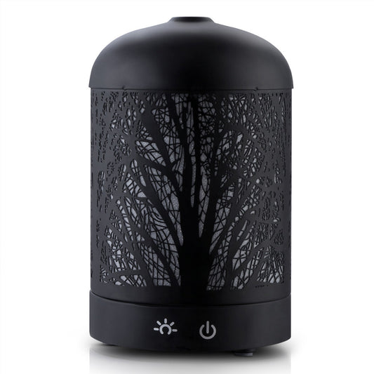 devanti-aroma-diffuser-aromatherapy-led-night-light-iron-air-humidifier-black-forrest-pattern-160ml at www.mallsonline.com.au