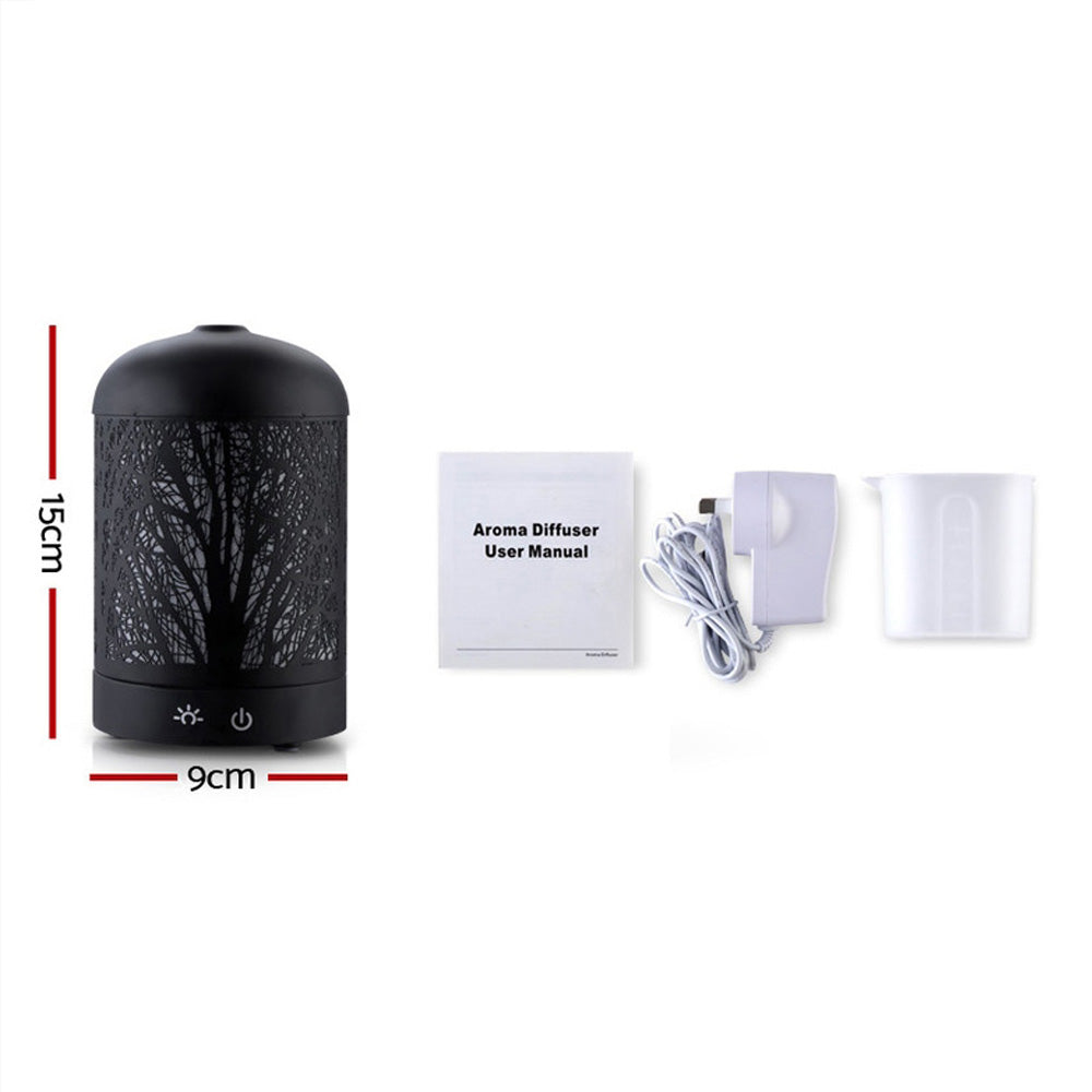 devanti-aroma-diffuser-aromatherapy-led-night-light-iron-air-humidifier-black-forrest-pattern-160ml at www.mallsonline.com.au