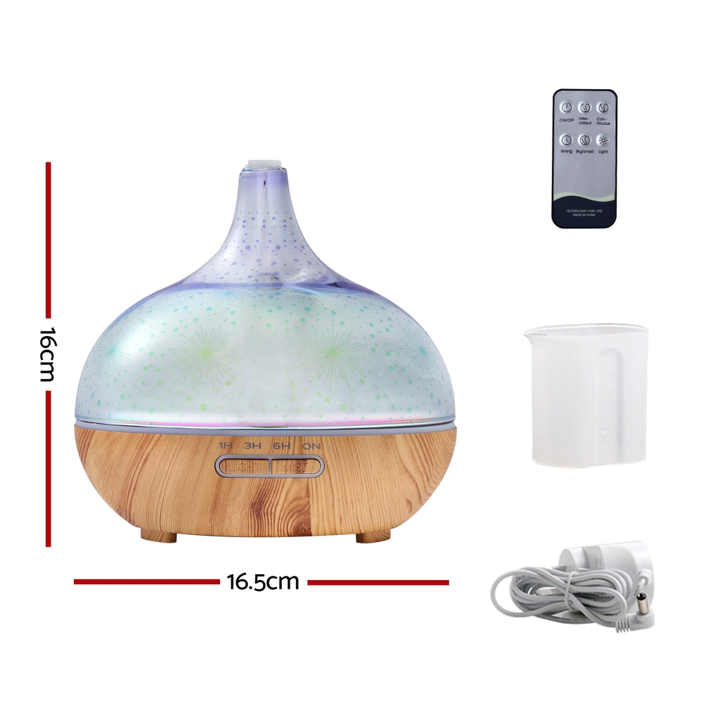 devanti-aroma-aromatherapy-diffuser-3d-led-night-light-firework-air-humidifier-purifier-400ml-remote-control at www.mallsonline.com.au