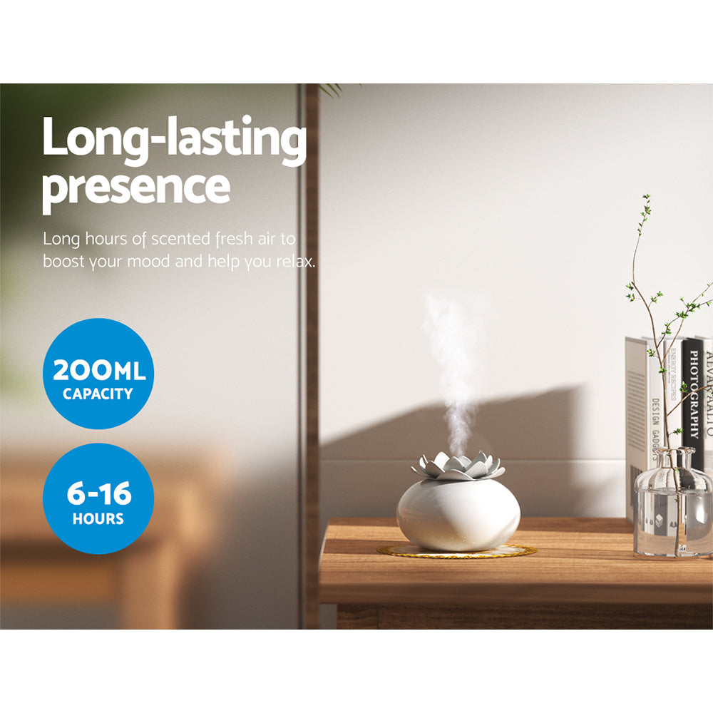 devanti-aromatherapy-diffuser-aroma-ceramic-essential-oils-air-humidifier-lotus at www.mallsonline.com.au