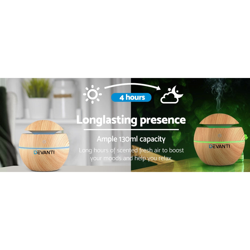 devanti-aromatherapy-diffuser-aroma-essential-oils-air-humidifier-led-light-130ml at www.mallsonline.com.au