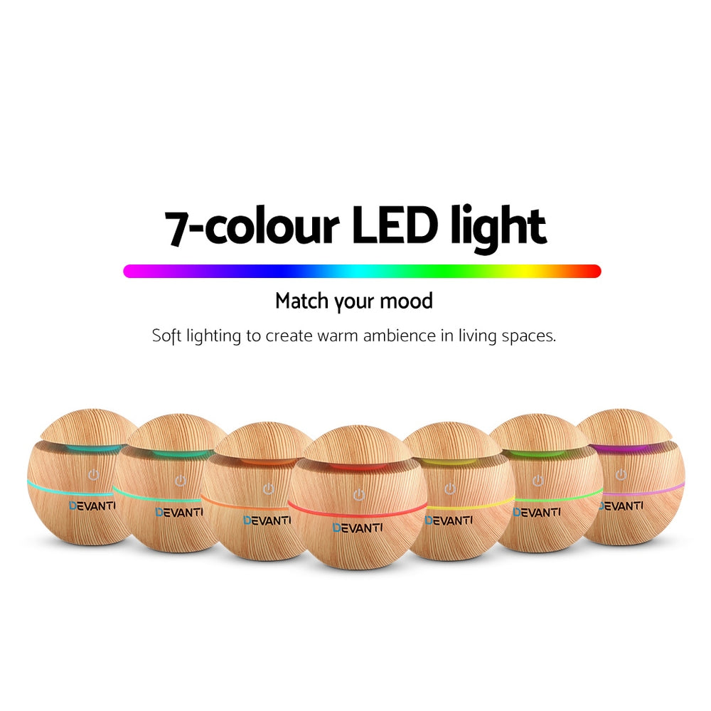 devanti-aromatherapy-diffuser-aroma-essential-oils-air-humidifier-led-light-130ml at www.mallsonline.com.au