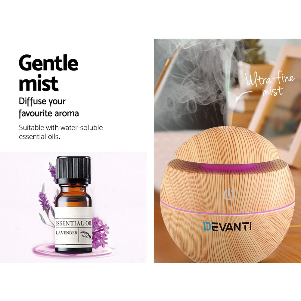 devanti-aromatherapy-diffuser-aroma-essential-oils-air-humidifier-led-light-130ml at www.mallsonline.com.au