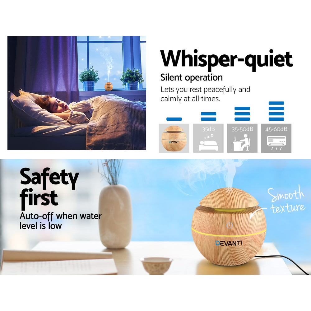 devanti-aromatherapy-diffuser-aroma-essential-oils-air-humidifier-led-light-130ml at www.mallsonline.com.au