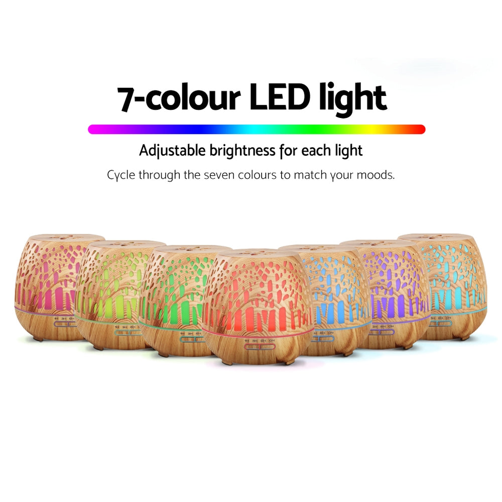 devanti-aroma-diffuser-aromatherapy-humidifier-essential-oil-ultrasonic-cool-mist-wood-grain-remote-control-400ml at www.mallsonline.com.au