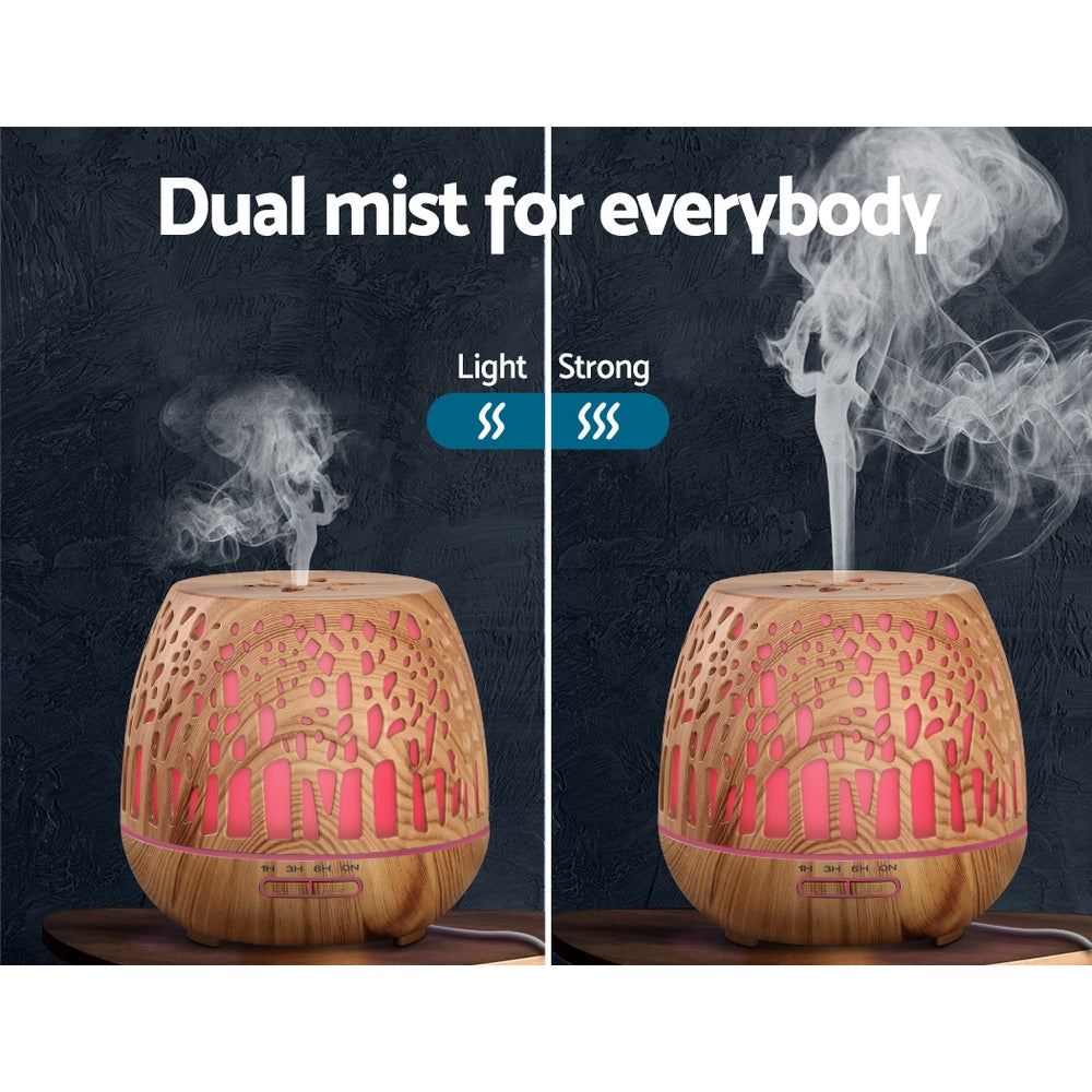 devanti-aroma-diffuser-aromatherapy-humidifier-essential-oil-ultrasonic-cool-mist-wood-grain-remote-control-400ml at www.mallsonline.com.au