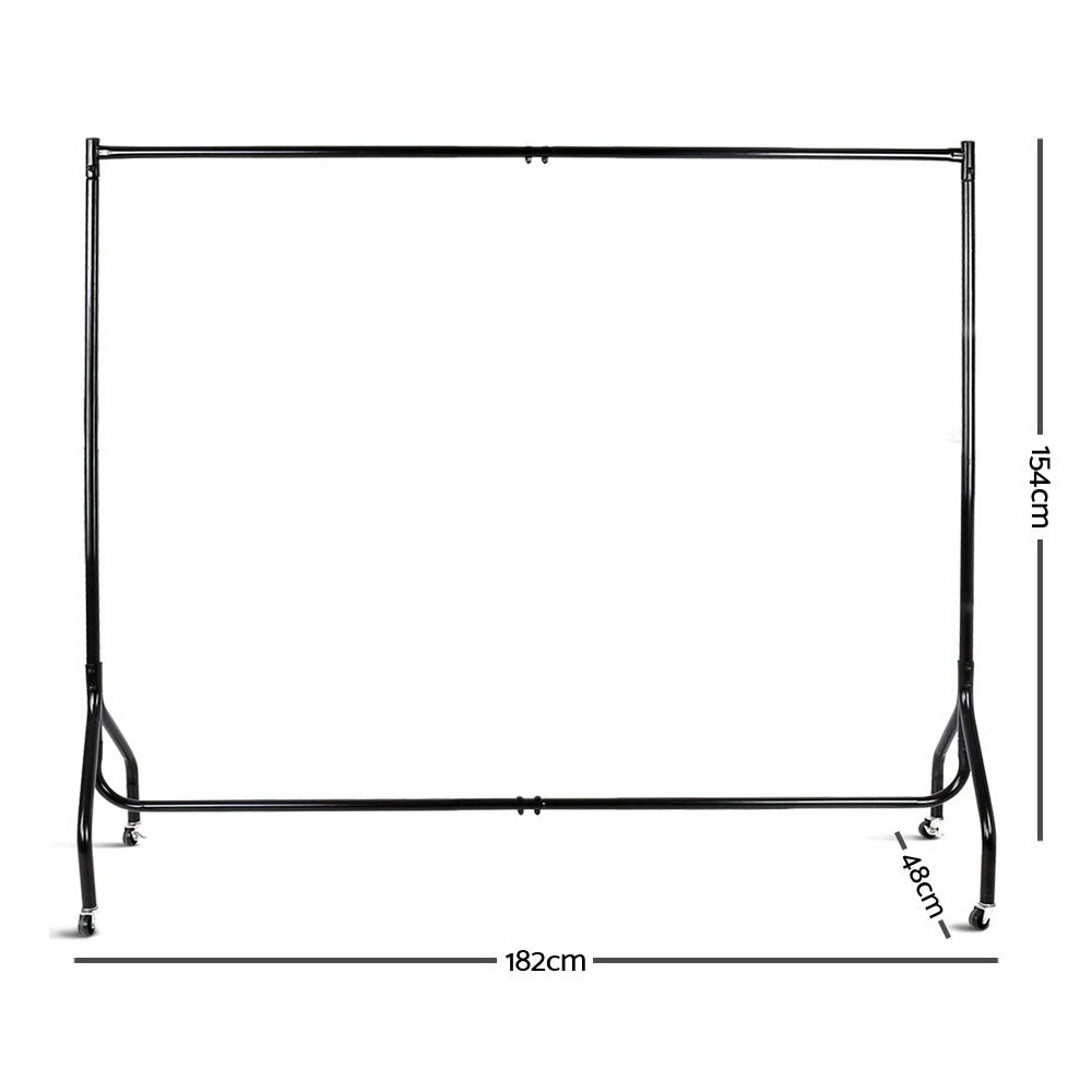 artiss-6ft-clothes-racks-metal-garment-display-rolling-rail-hanger-airer-stand-portable at www.mallsonline.com.au