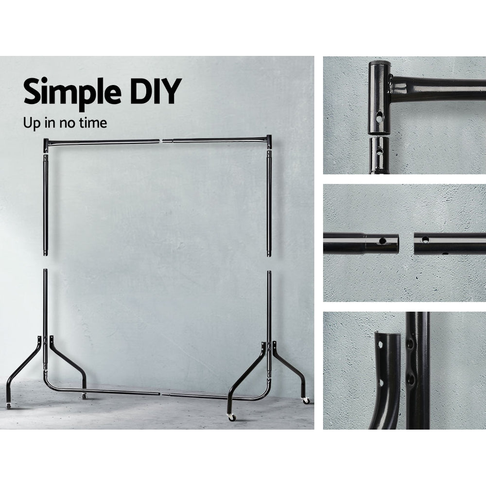 artiss-6ft-clothes-racks-metal-garment-display-rolling-rail-hanger-airer-stand-portable at www.mallsonline.com.au