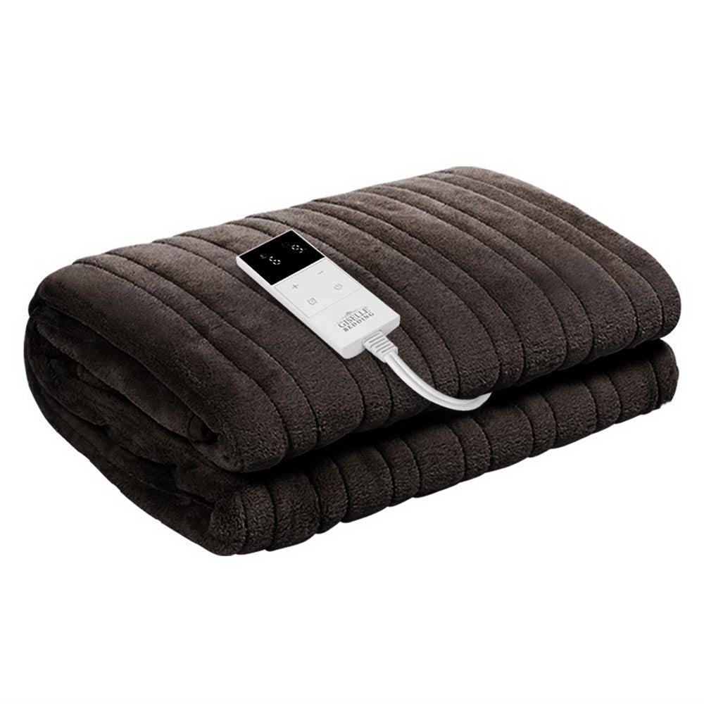 giselle-bedding-electric-throw-blanket-chocolate at www.mallsonline.com.au