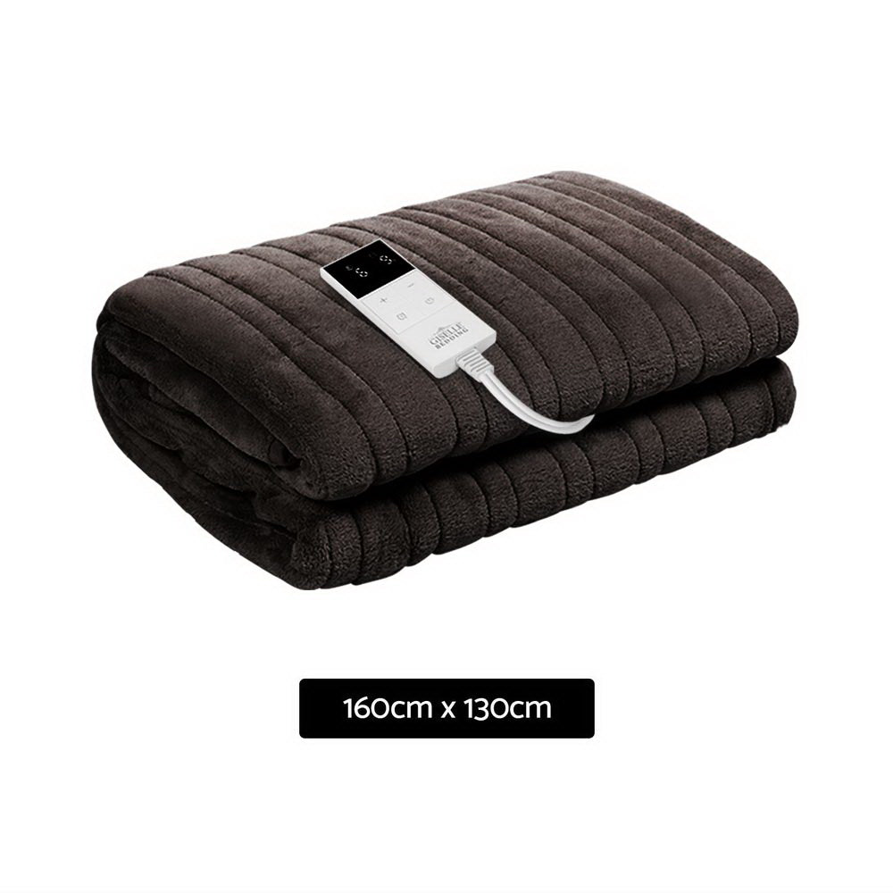 giselle-bedding-electric-throw-blanket-chocolate at www.mallsonline.com.au