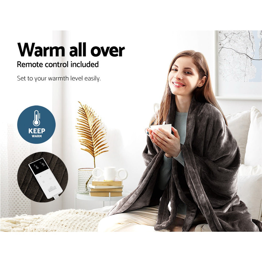 giselle-bedding-electric-throw-blanket-chocolate at www.mallsonline.com.au