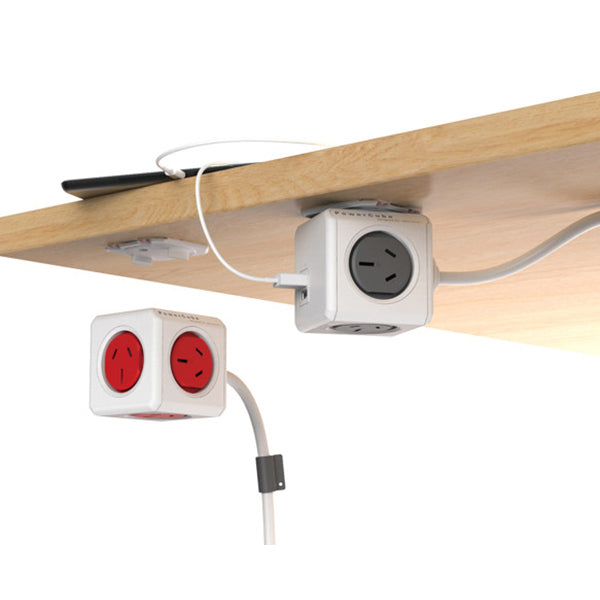 allocacoc-powercube-extended-usb-powerboard-4-outlets-2-usb-ports-grey-white-1-5m at www.mallsonline.com.au