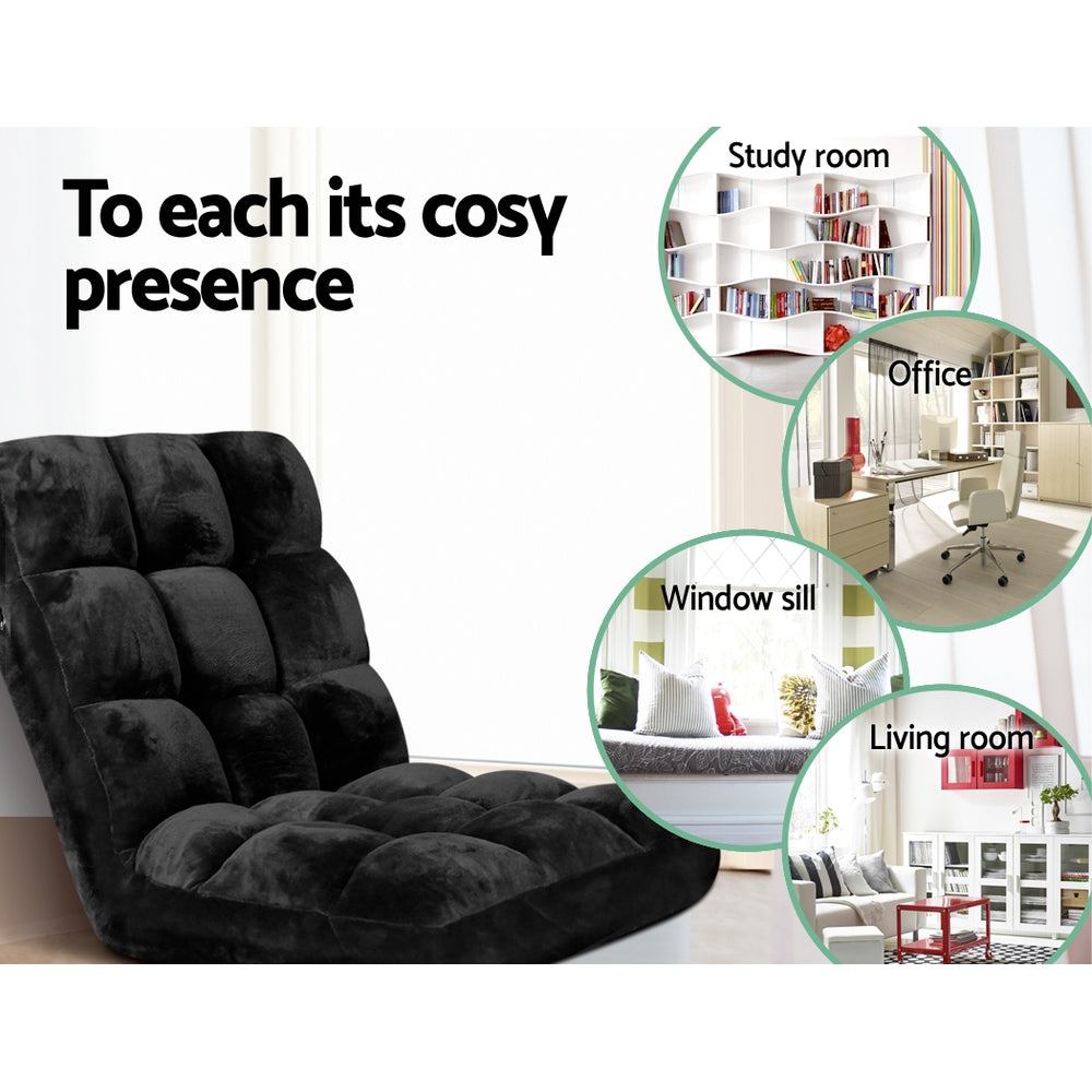 artiss-lounge-sofa-floor-recliner-futon-chaise-folding-couch-black at www.mallsonline.com.au
