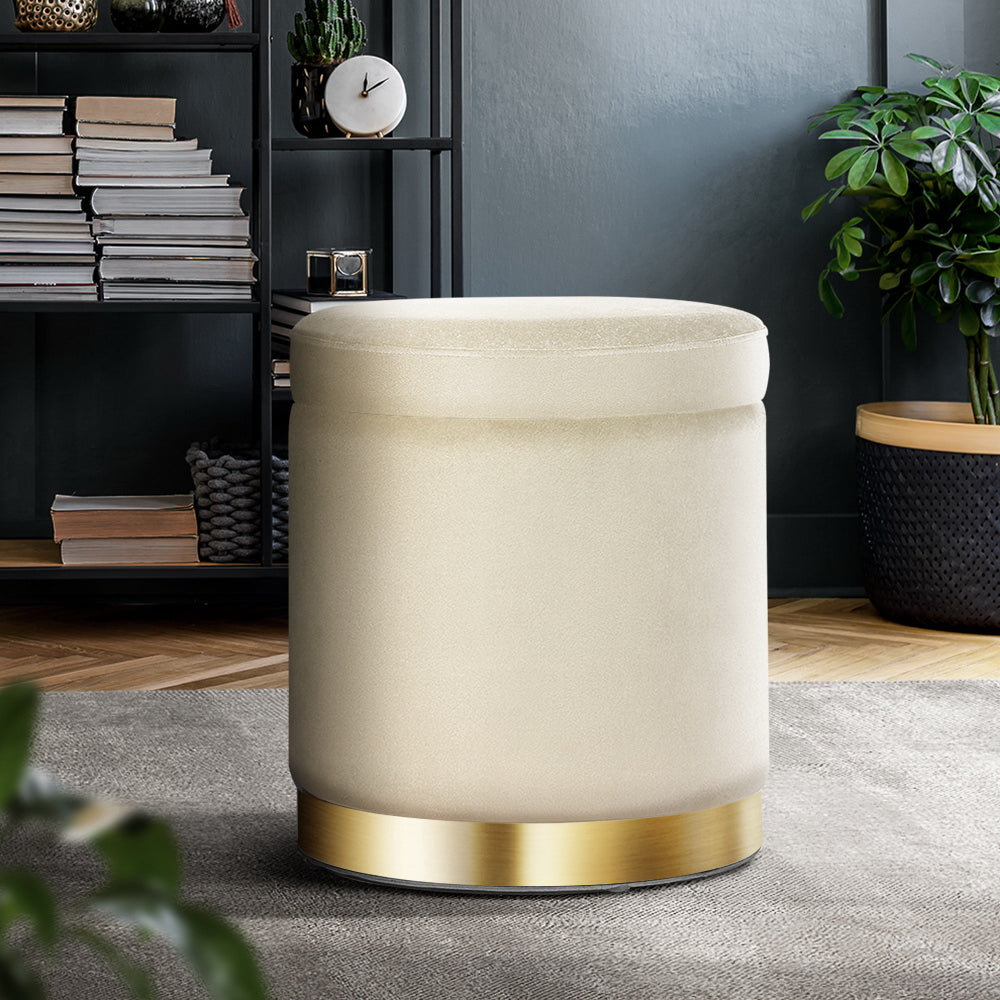 artiss-foot-stool-storage-ottoman-round-velvet-foot-rest-pouffe-seat-footstool at www.mallsonline.com.au
