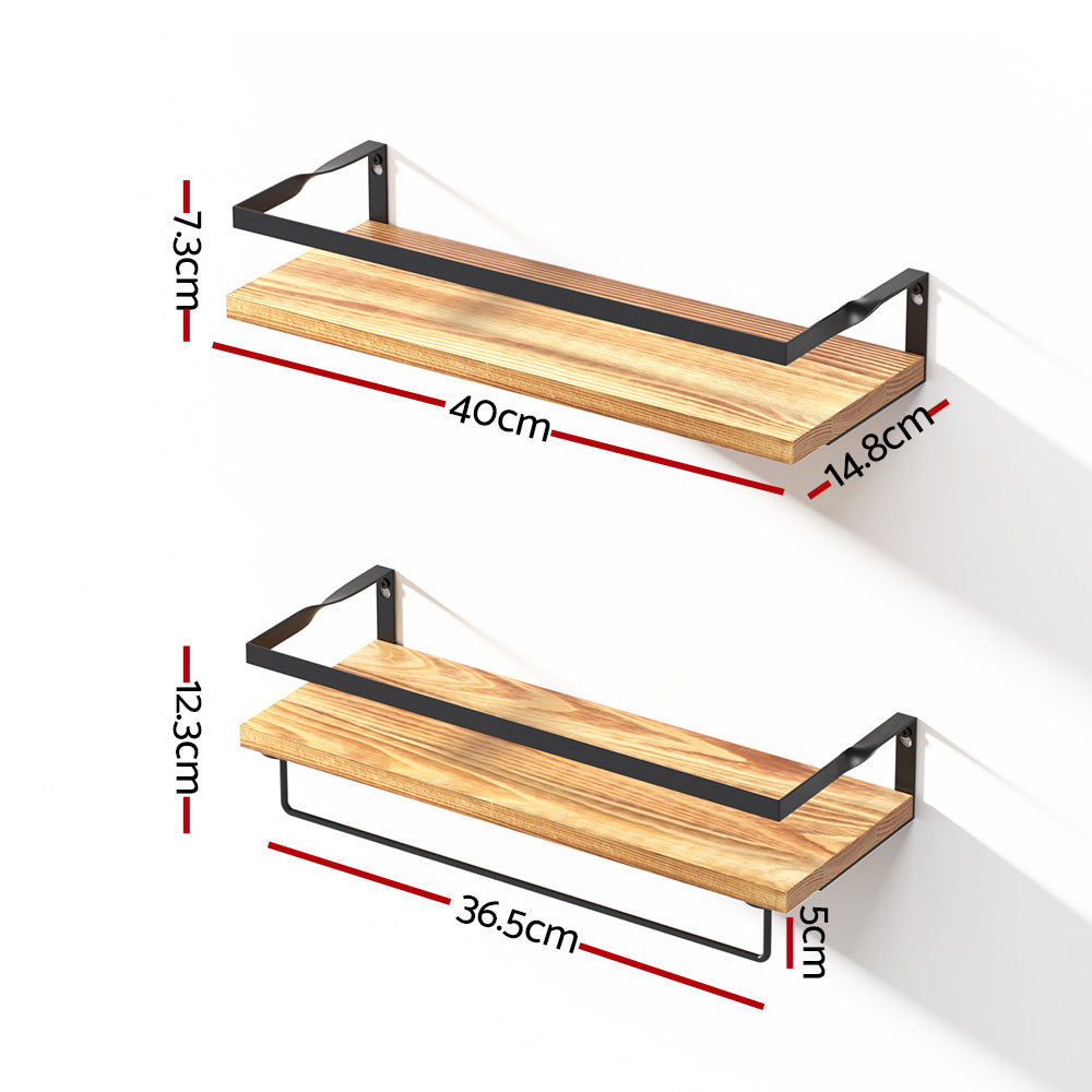 artiss-2x-floating-wall-shelves-brackets-towel-rail-rack-diy-wall-mount-rack at www.mallsonline.com.au