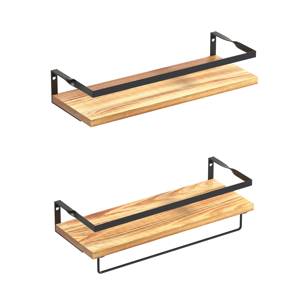 artiss-2x-floating-wall-shelves-brackets-towel-rail-rack-diy-wall-mount-rack at www.mallsonline.com.au