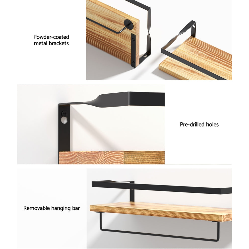 artiss-2x-floating-wall-shelves-brackets-towel-rail-rack-diy-wall-mount-rack at www.mallsonline.com.au