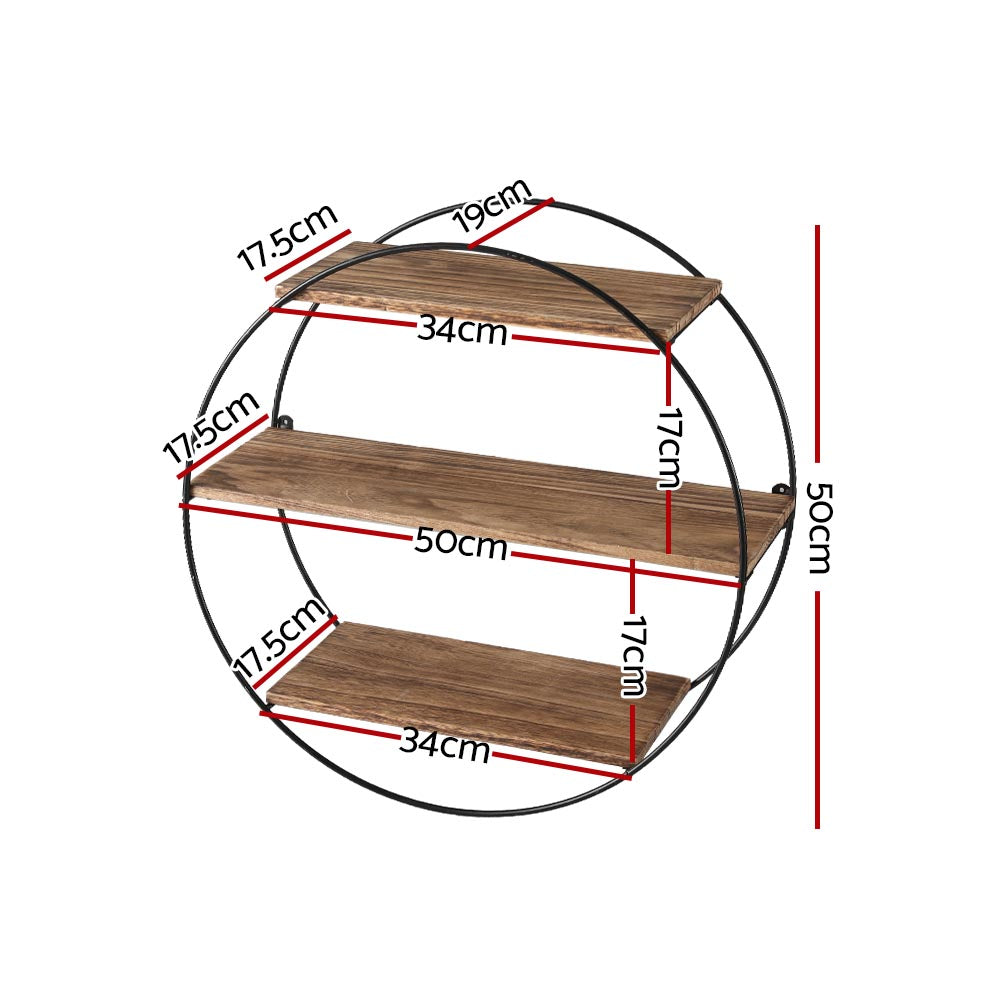 artiss-floating-wall-shelves-brackets-round-3-tiers-display-diy-wall-mount-rack www.mallsonline.com.au