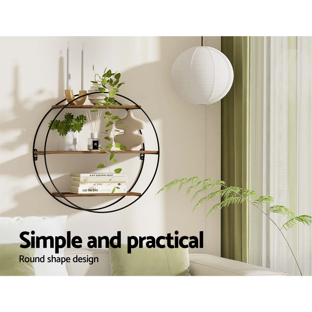artiss-floating-wall-shelves-brackets-round-3-tiers-display-diy-wall-mount-rack www.mallsonline.com.au