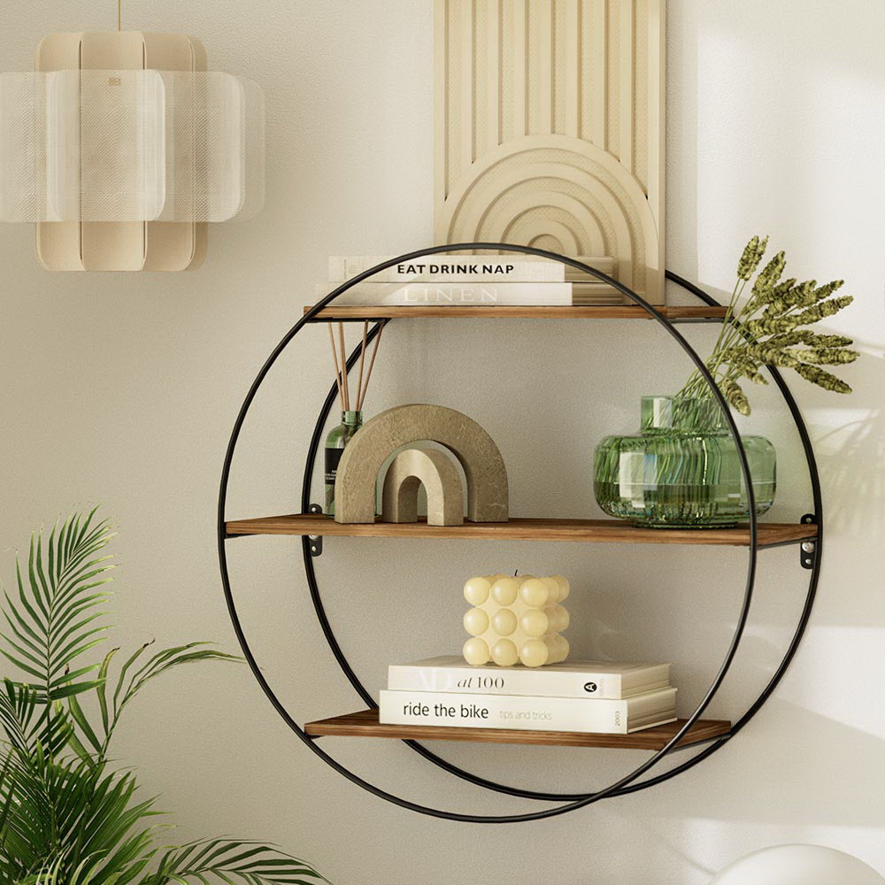artiss-floating-wall-shelves-brackets-round-3-tiers-display-diy-wall-mount-rack www.mallsonline.com.au
